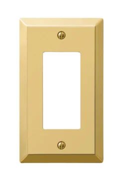 Amerelle Century Polished Brass 1 gang Stamped Steel Decorator Wall Plate 1 pk