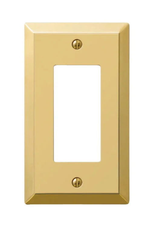 Amerelle Century Polished Brass 1 gang Stamped Steel Decorator Wall Plate 1 pk