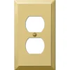 Amerelle Century Polished Brass 1 gang Stamped Steel Duplex Wall Plate 1 pk