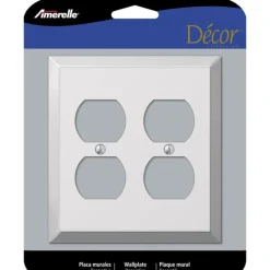 Amerelle Century Polished Chrome 2 gang Stamped Steel Duplex Wall Plate 1 pk