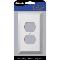 Amerelle Century Polished Chrome 1 gang Stamped Steel Duplex Wall Plate 1 pk