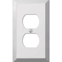 Amerelle Century Polished Chrome 1 gang Stamped Steel Duplex Wall Plate 1 pk