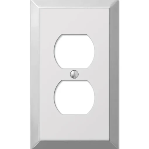 Amerelle Century Polished Chrome 1 gang Stamped Steel Duplex Wall Plate 1 pk