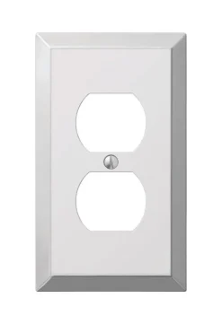 Amerelle Century Polished Chrome 1 gang Stamped Steel Duplex Wall Plate 1 pk