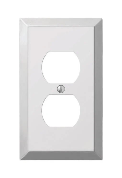Amerelle Century Polished Chrome 1 gang Stamped Steel Duplex Wall Plate 1 pk