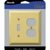 Amerelle Century Polished Brass 2 gang Stamped Steel Duplex/Toggle Wall Plate 1 pk