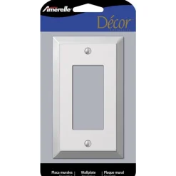 Amerelle Century Polished Chrome 1 gang Stamped Steel Decorator Wall Plate 1 pk