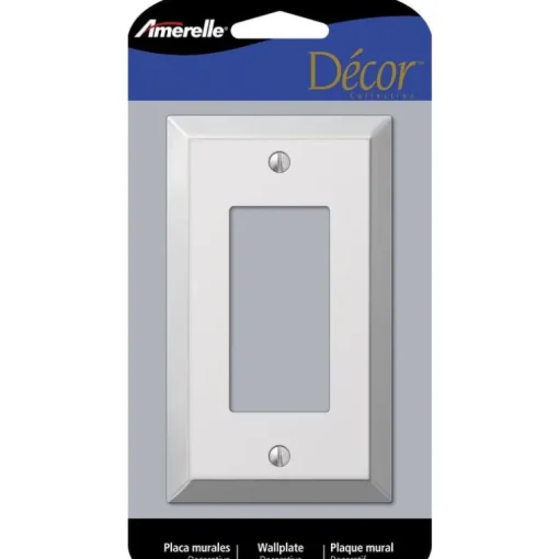 Amerelle Century Polished Chrome 1 gang Stamped Steel Decorator Wall Plate 1 pk