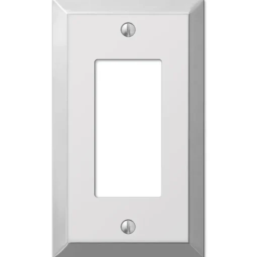 Amerelle Century Polished Chrome 1 gang Stamped Steel Decorator Wall Plate 1 pk