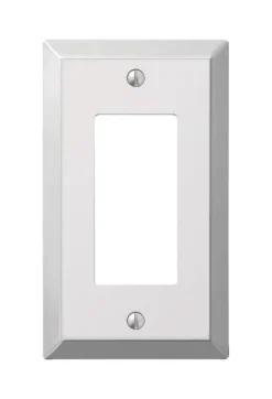 Amerelle Century Polished Chrome 1 gang Stamped Steel Decorator Wall Plate 1 pk