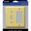 Amerelle Century Polished Brass 2 gang Stamped Steel Decorator/Toggle Wall Plate 1 pk
