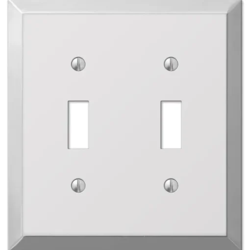 Amerelle Century Polished Chrome 2 gang Stamped Steel Toggle Wall Plate 1 pk