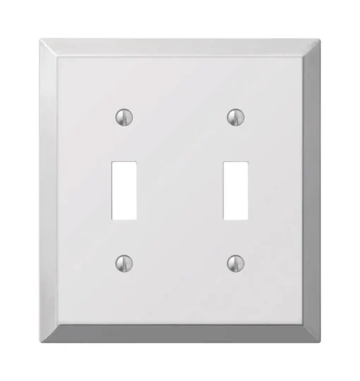 Amerelle Century Polished Chrome 2 gang Stamped Steel Toggle Wall Plate 1 pk