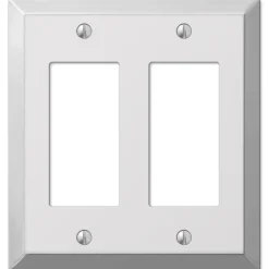 Amerelle Century Polished Chrome 2 gang Stamped Steel Decorator Wall Plate 1 pk