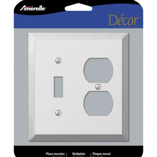 Amerelle Century Polished Chrome 2 gang Stamped Steel Duplex/Toggle Wall Plate 1 pk