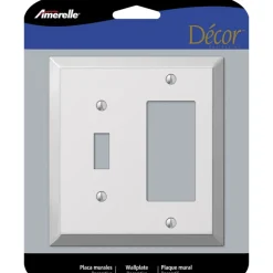 Amerelle Century Polished Chrome 2 gang Stamped Steel Decorator/Toggle Wall Plate 1 pk