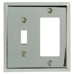 Amerelle Century Polished Chrome 2 gang Stamped Steel Decorator/Toggle Wall Plate 1 pk