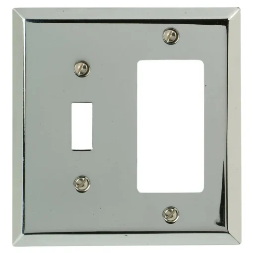 Amerelle Century Polished Chrome 2 gang Stamped Steel Decorator/Toggle Wall Plate 1 pk