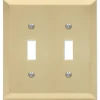 Amerelle Century Satin Brass 2 gang Stamped Steel Toggle Wall Plate 1 pk