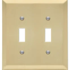 Amerelle Century Satin Brass 2 gang Stamped Steel Toggle Wall Plate 1 pk