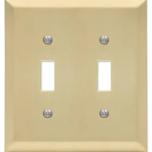 Amerelle Century Satin Brass 2 gang Stamped Steel Toggle Wall Plate 1 pk