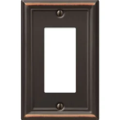 Amerelle Chelsea Aged Bronze 1 gang Stamped Steel Decorator Wall Plate 1 pk