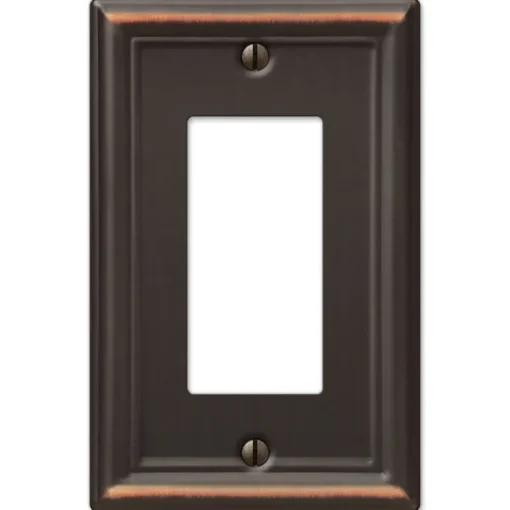 Amerelle Chelsea Aged Bronze 1 gang Stamped Steel Decorator Wall Plate 1 pk