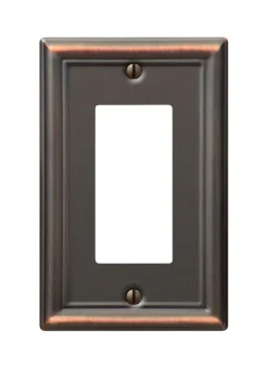 Amerelle Chelsea Aged Bronze 1 gang Stamped Steel Decorator Wall Plate 1 pk