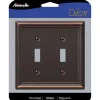 Amerelle Chelsea Aged Bronze 2 gang Stamped Steel Toggle Wall Plate 1 pk