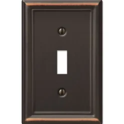 Amerelle Chelsea Aged Bronze 1 gang Stamped Steel Toggle Wall Plate 1 pk