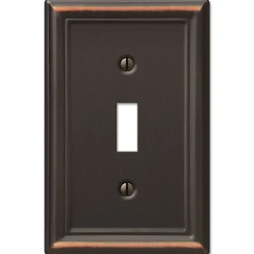 Amerelle Chelsea Aged Bronze 1 gang Stamped Steel Toggle Wall Plate 1 pk