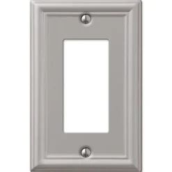 Amerelle Chelsea Brushed Nickel 1 gang Stamped Steel Decorator Wall Plate 1 pk