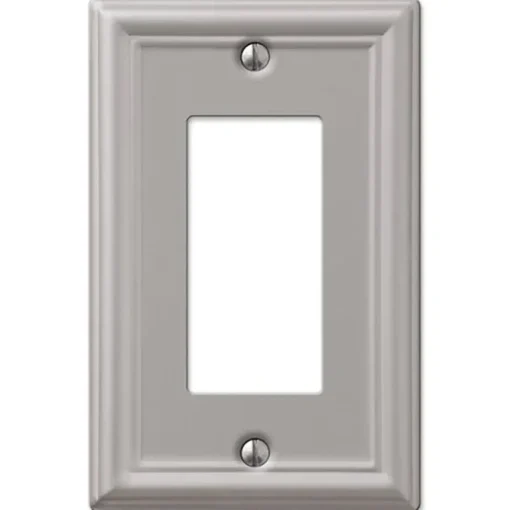 Amerelle Chelsea Brushed Nickel 1 gang Stamped Steel Decorator Wall Plate 1 pk