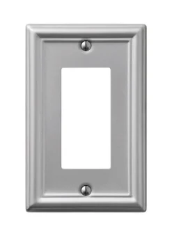 Amerelle Chelsea Brushed Nickel 1 gang Stamped Steel Decorator Wall Plate 1 pk