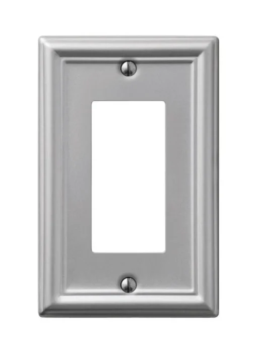 Amerelle Chelsea Brushed Nickel 1 gang Stamped Steel Decorator Wall Plate 1 pk