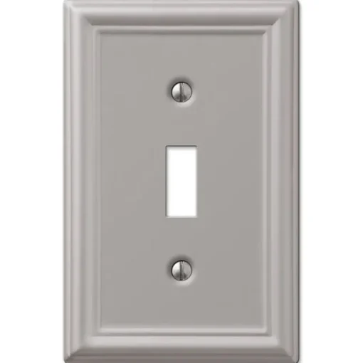 Amerelle Chelsea Brushed Nickel 1 gang Stamped Steel Toggle Wall Plate 1 pk