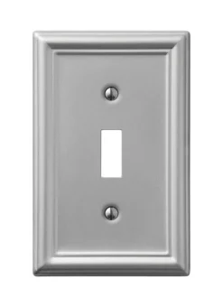 Amerelle Chelsea Brushed Nickel 1 gang Stamped Steel Toggle Wall Plate 1 pk
