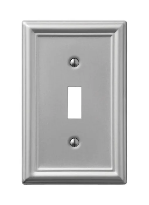 Amerelle Chelsea Brushed Nickel 1 gang Stamped Steel Toggle Wall Plate 1 pk