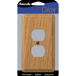Amerelle Contemporary Brown 1 gang Wood Duplex Wall Plate 1 pk