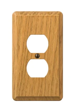 Amerelle Contemporary Brown 1 gang Wood Duplex Wall Plate 1 pk