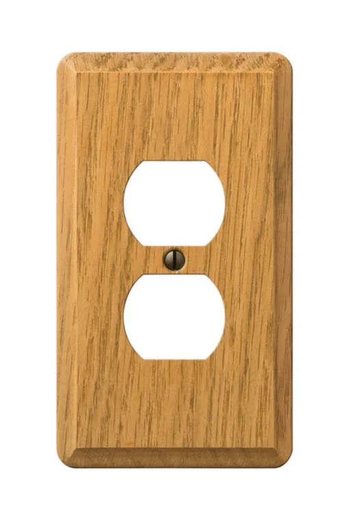 Amerelle Contemporary Brown 1 gang Wood Duplex Wall Plate 1 pk
