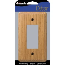 Amerelle Contemporary Brown 1 gang Wood Decorator Wall Plate 1 pk