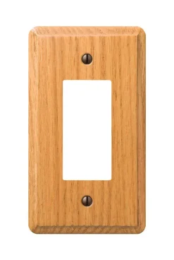 Amerelle Contemporary Brown 1 gang Wood Decorator Wall Plate 1 pk