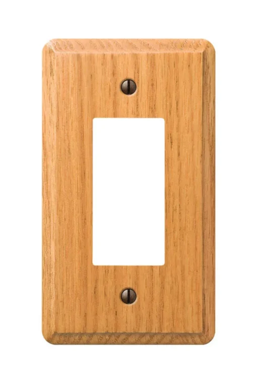 Amerelle Contemporary Brown 1 gang Wood Decorator Wall Plate 1 pk