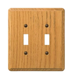 Amerelle Contemporary Light Brown 2 gang Wood Toggle Wall Plate 1 pk