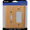 Amerelle Contemporary Medium Brown 2 gang Oak Wood Toggle Wall Plate 1 pk