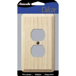 Amerelle Contemporary Unfinished Beige 1 gang Wood Duplex Wall Plate 1 pk