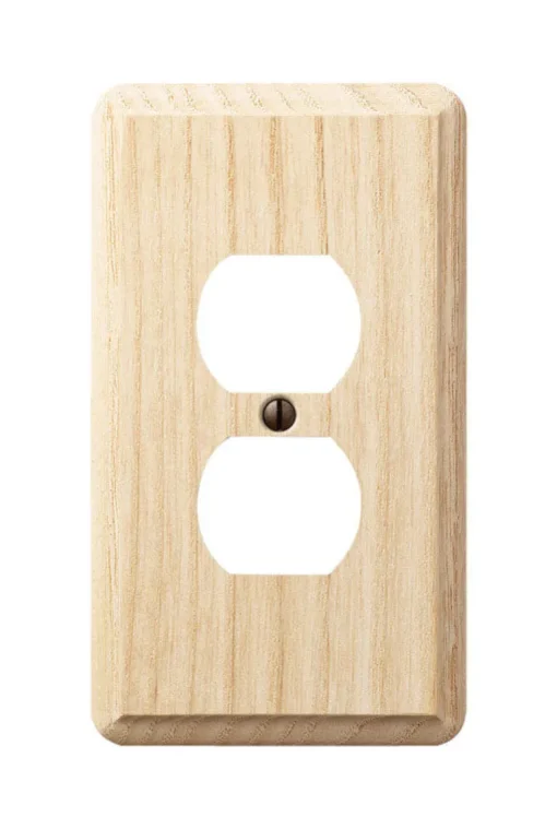 Amerelle Contemporary Unfinished Beige 1 gang Wood Duplex Wall Plate 1 pk