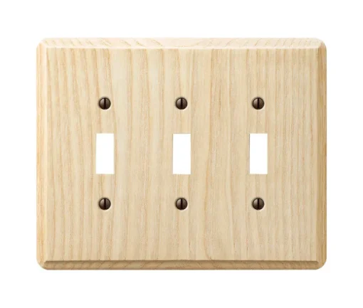 Amerelle Contemporary Unfinished Beige 3 gang Wood Toggle Wall Plate 1 pk