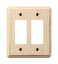 Amerelle Contemporary Unfinished Beige 2 gang Wood Decorator Wall Plate 1 pk